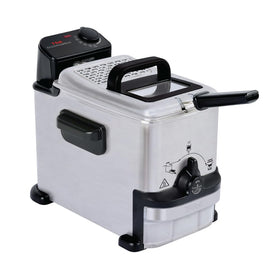 T-Fal Compact EZ Clean stainless lid with viewing window for safe frying and easy monitoring.