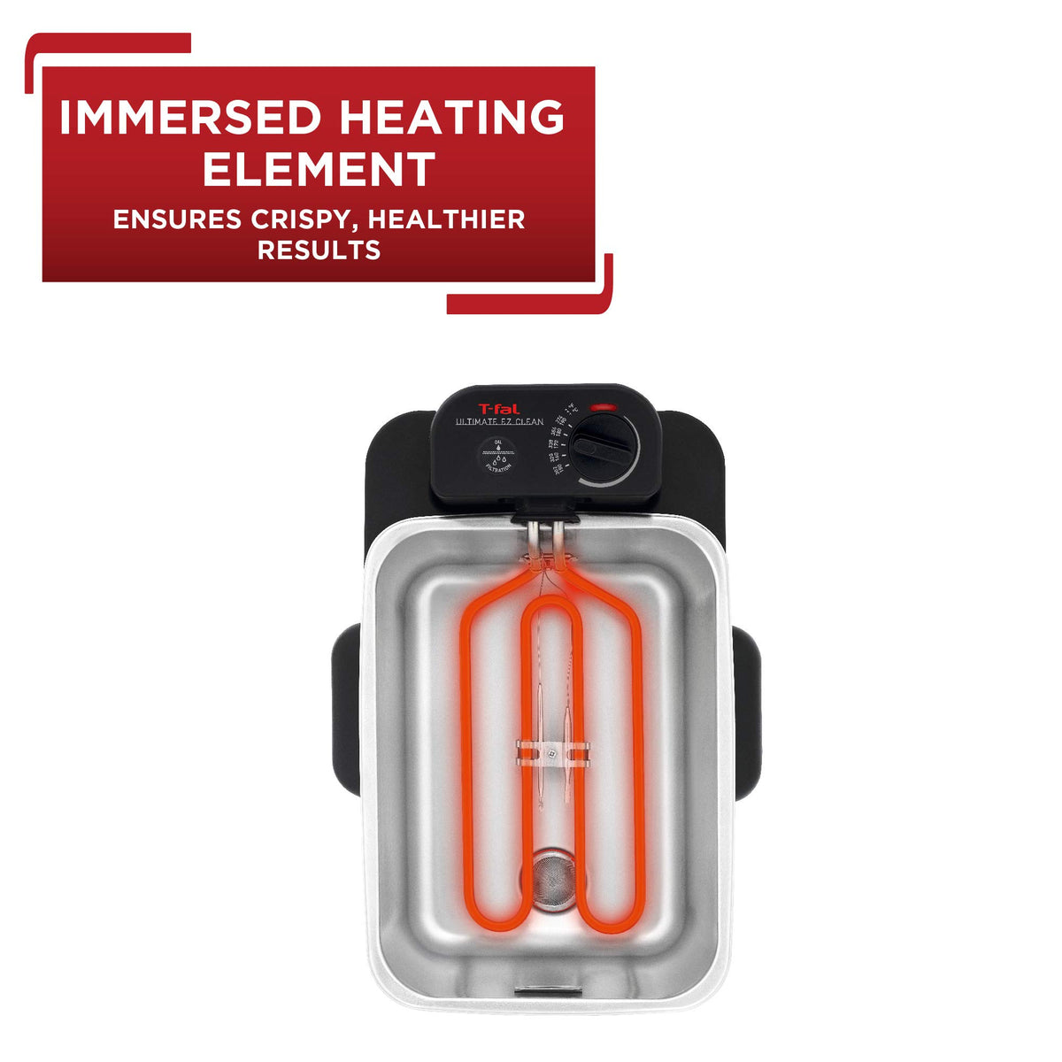 T-Fal deep fryer digital timer display for precise fry times.