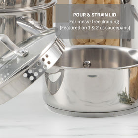 T-Fal Gourmet 2-quart saucepan with strainer lid for sauces
