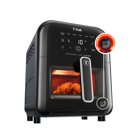 T-Fal Infrared Air Fryer front view showing compact countertop design for quick meals