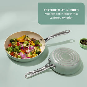 Thermo-Spot heat indicator on T-Fal Inspire helps preheat for consistent results
