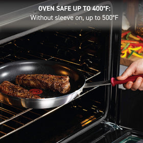 T-Fal VX3 oven-safe up to 400°F for versatile finishing options.