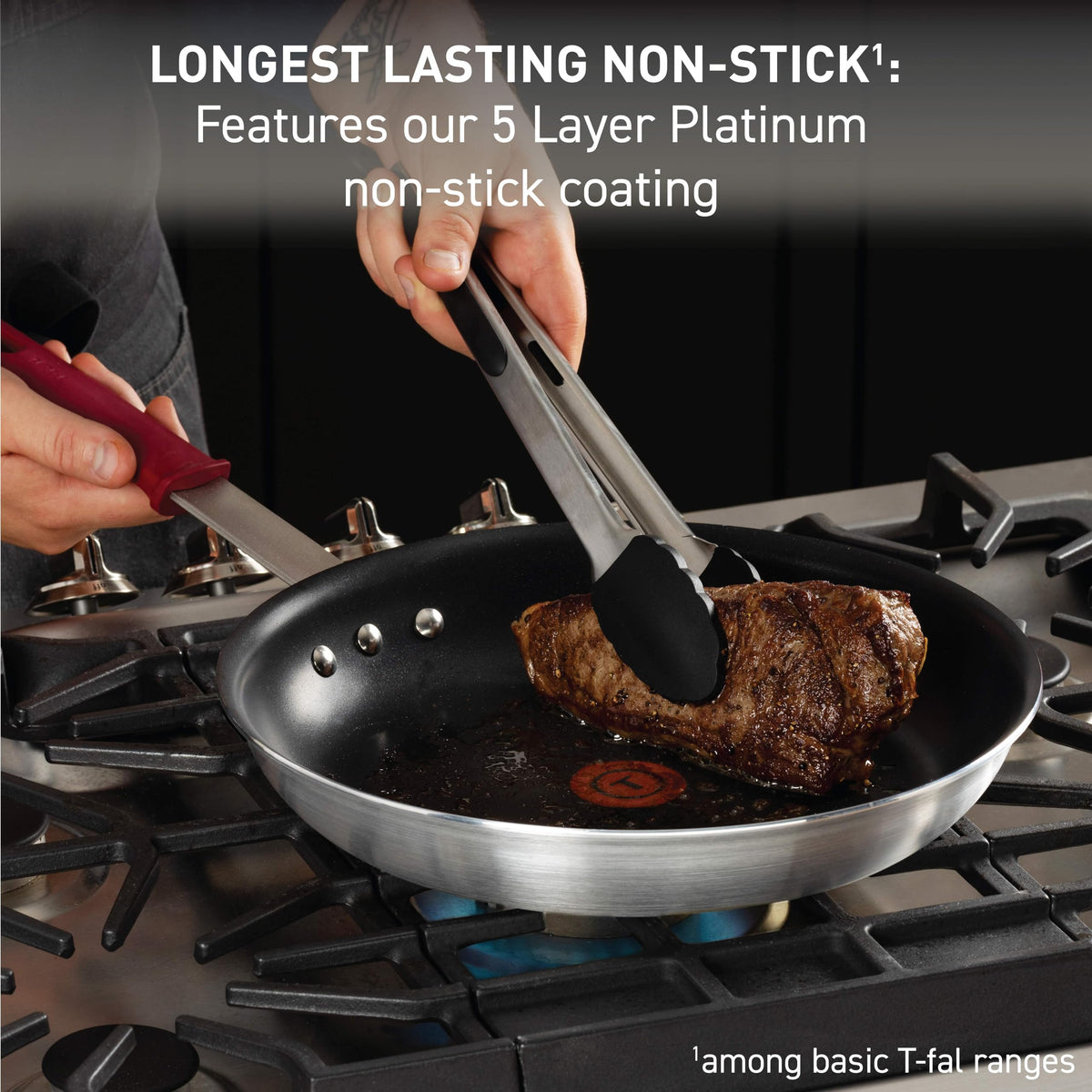 T-Fal Professional VX3 platinum non-stick coating for easy release.