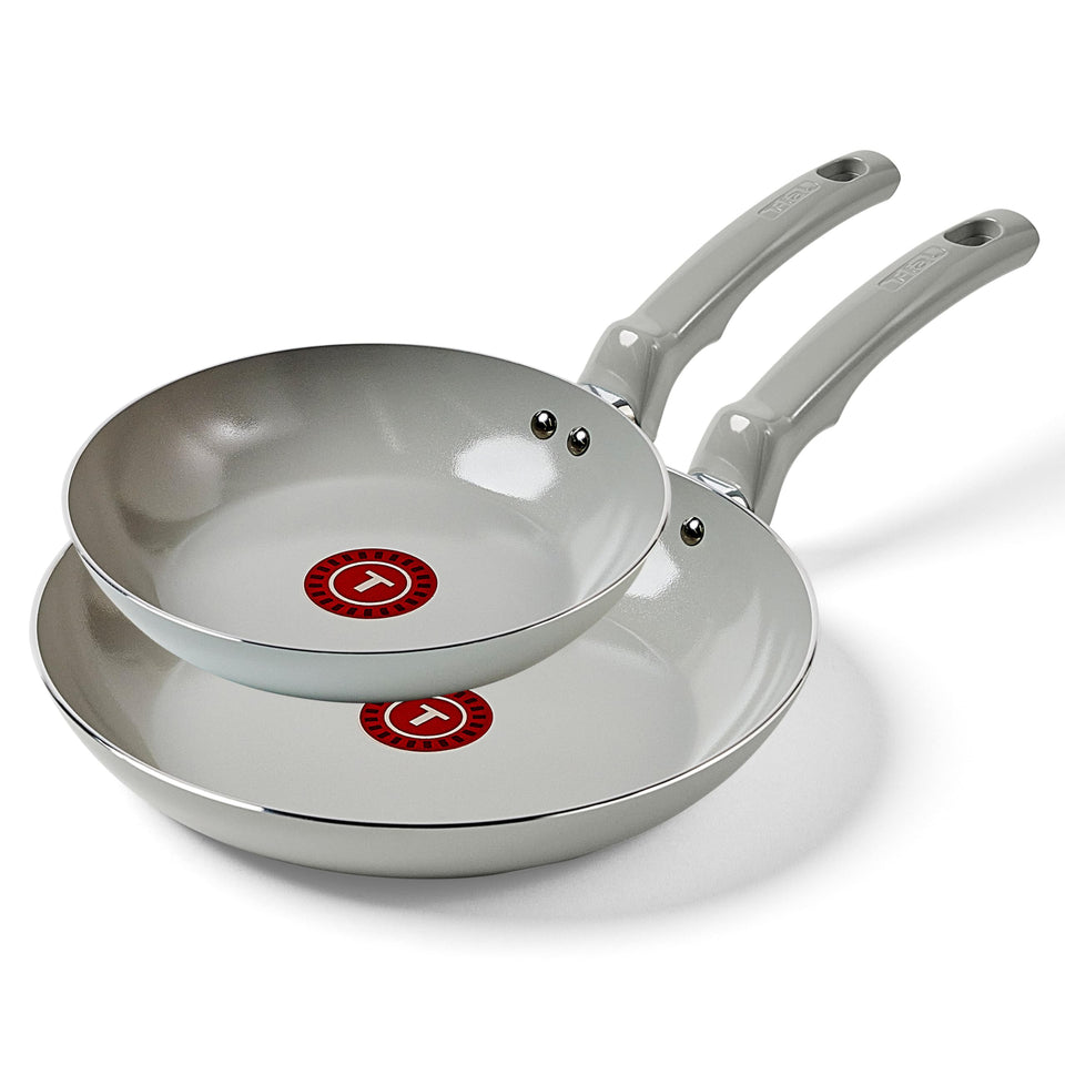 T-Fal Refresh 8in ceramic frypan with secure-handle design for easy cooking.