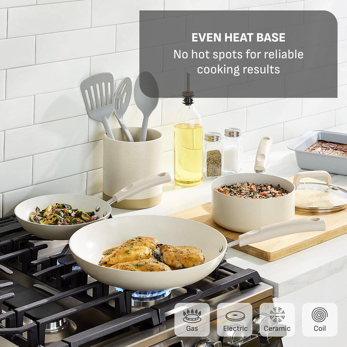 T-Fal Signature even heat base ensures uniform cooking across the surface.