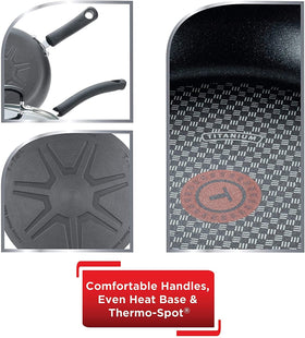 T-Fal titanium-reinforced nonstick interior prevents sticking and simplifies cleanup.