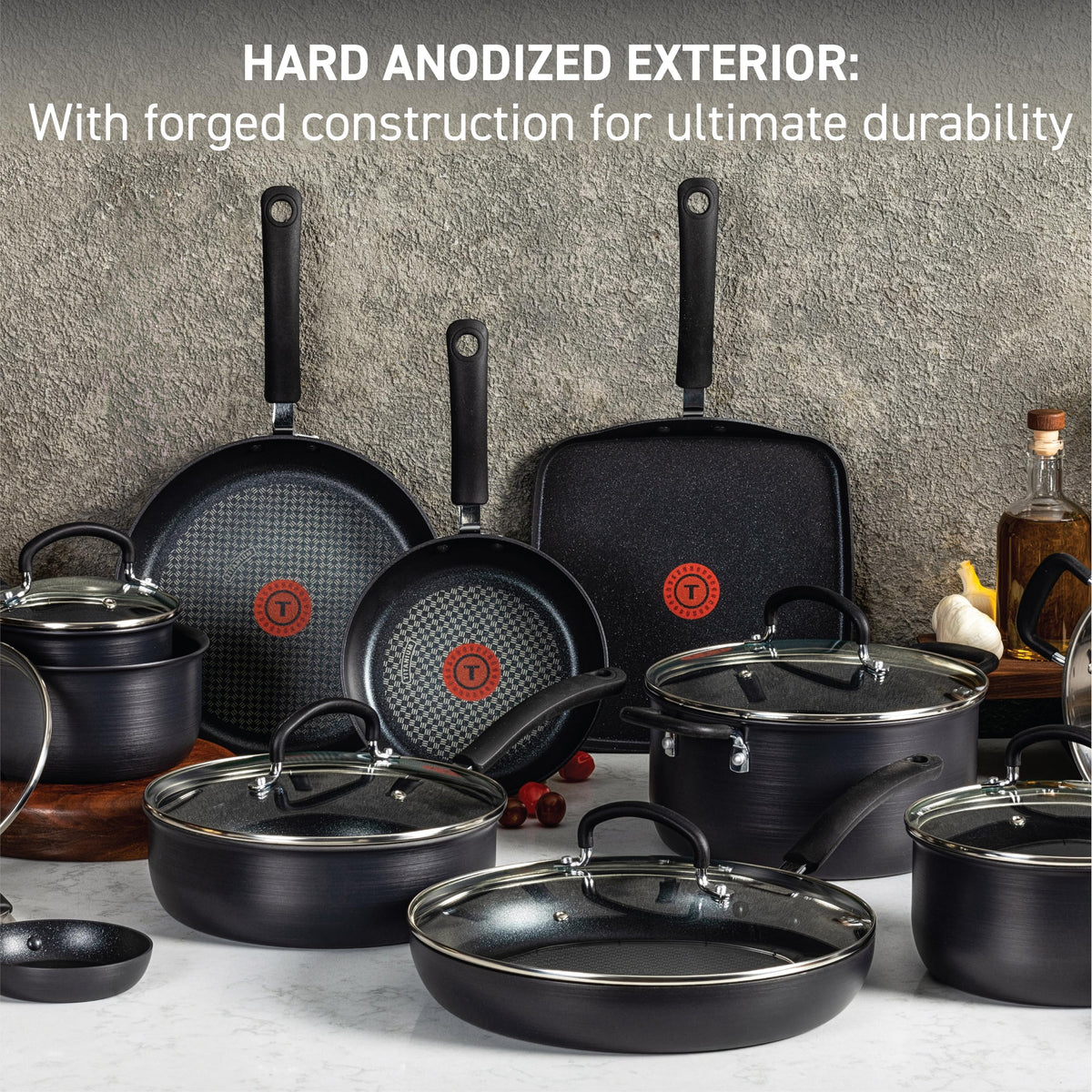 T-Fal Ultimate Hard Anodized 1-quart saucepan with lid for sauces and reheating