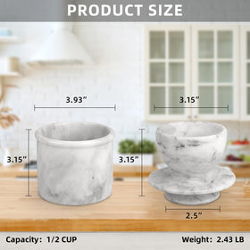 TABHOUKIT butter crock closeup shows marble texture and premium finish for refined style