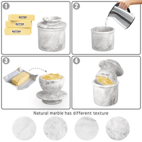 TABHOUKIT butter crock in water bath demonstrates traditional setup for soft spreadability