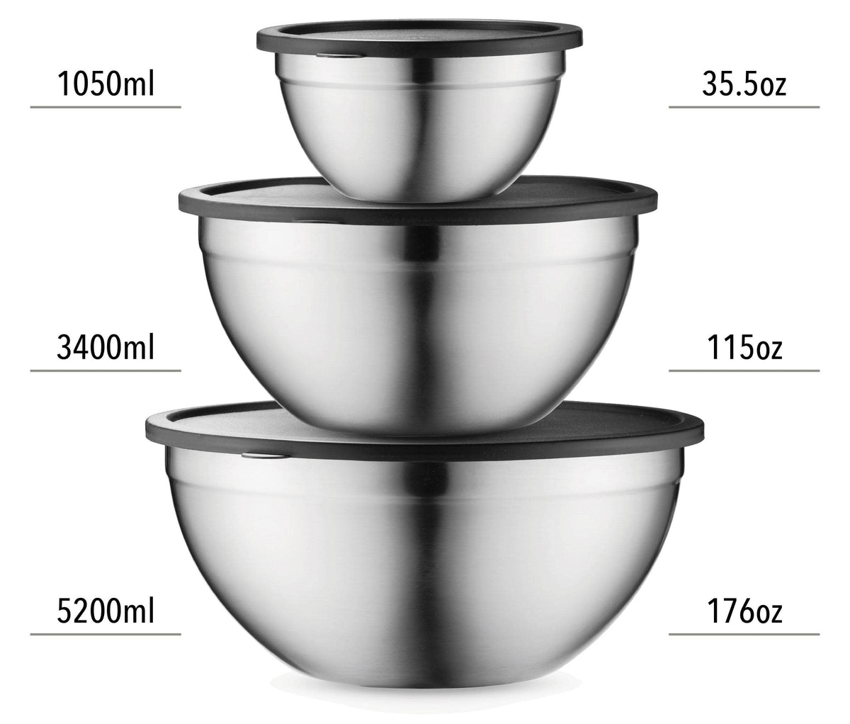 Table Concept brushed stainless bowls double as salad and serving bowls
