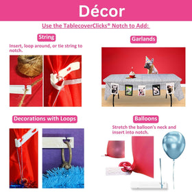 Table Cover Clicks disposable-compatibility works best with lightweight plastic covers.