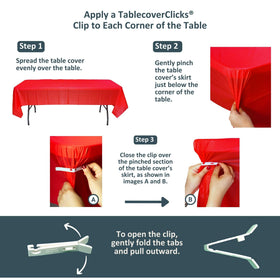 Table Cover Clicks garland-notch lets you add banners and lights easily.