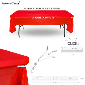 Table Cover Clicks secure-hold ensures tablecloth stays in place during events.