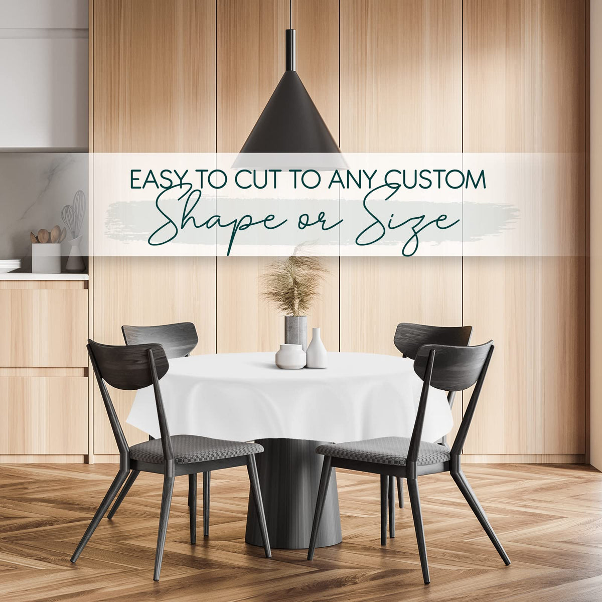 Tablecloths by Design cushion flannel backing provides soft, protective cushion