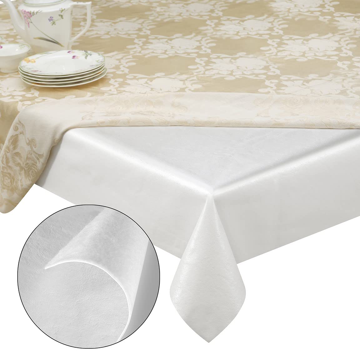 Tablecloths by Design protective pad close-up showing durable shielding against spills