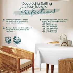 Tablecloths by design non-slip backing maintains position
