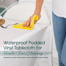 Tablecloths by design vinyl close-up shows waterproof surface