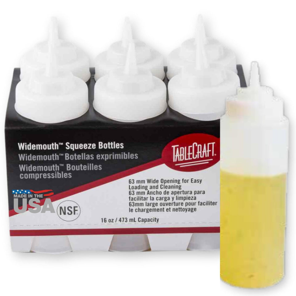 TableCraft C11663C wide-mouth bottle front view, six-pack, ready for busy kitchens.