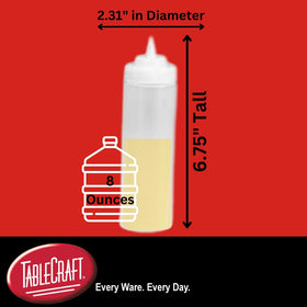 TableCraft C11663C wide-mouth bottle opening highlighted for easy refilling.