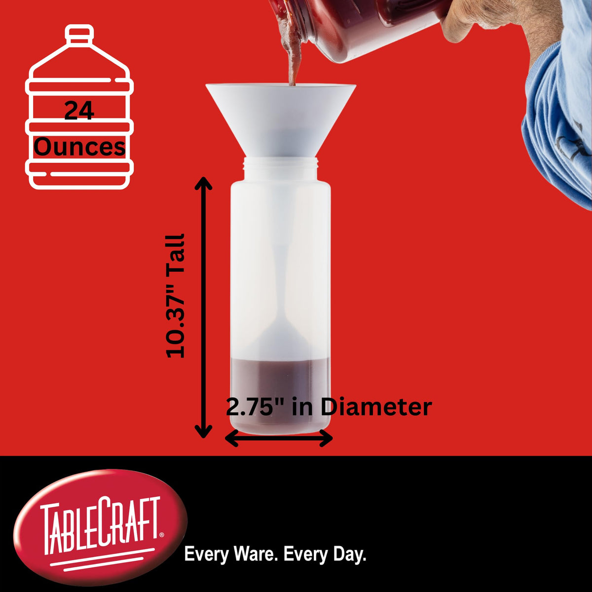 TableCraft cone-tip top for precise, mess-free dispensing