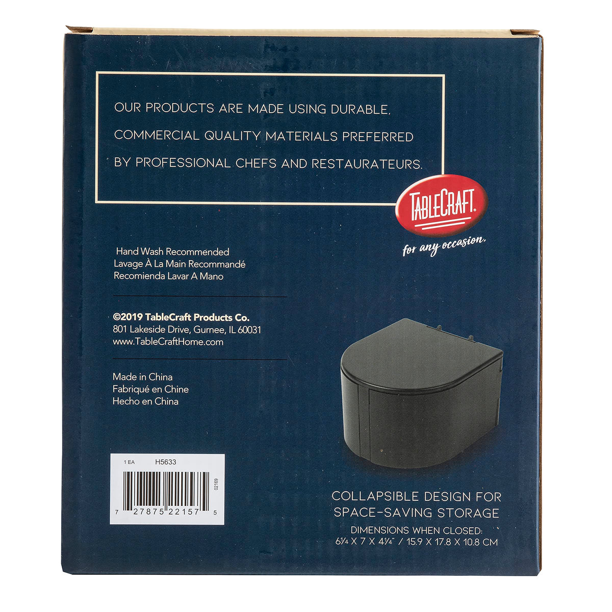 Tablecraft Glass Rimming Station in black finish for sleek home bar styling