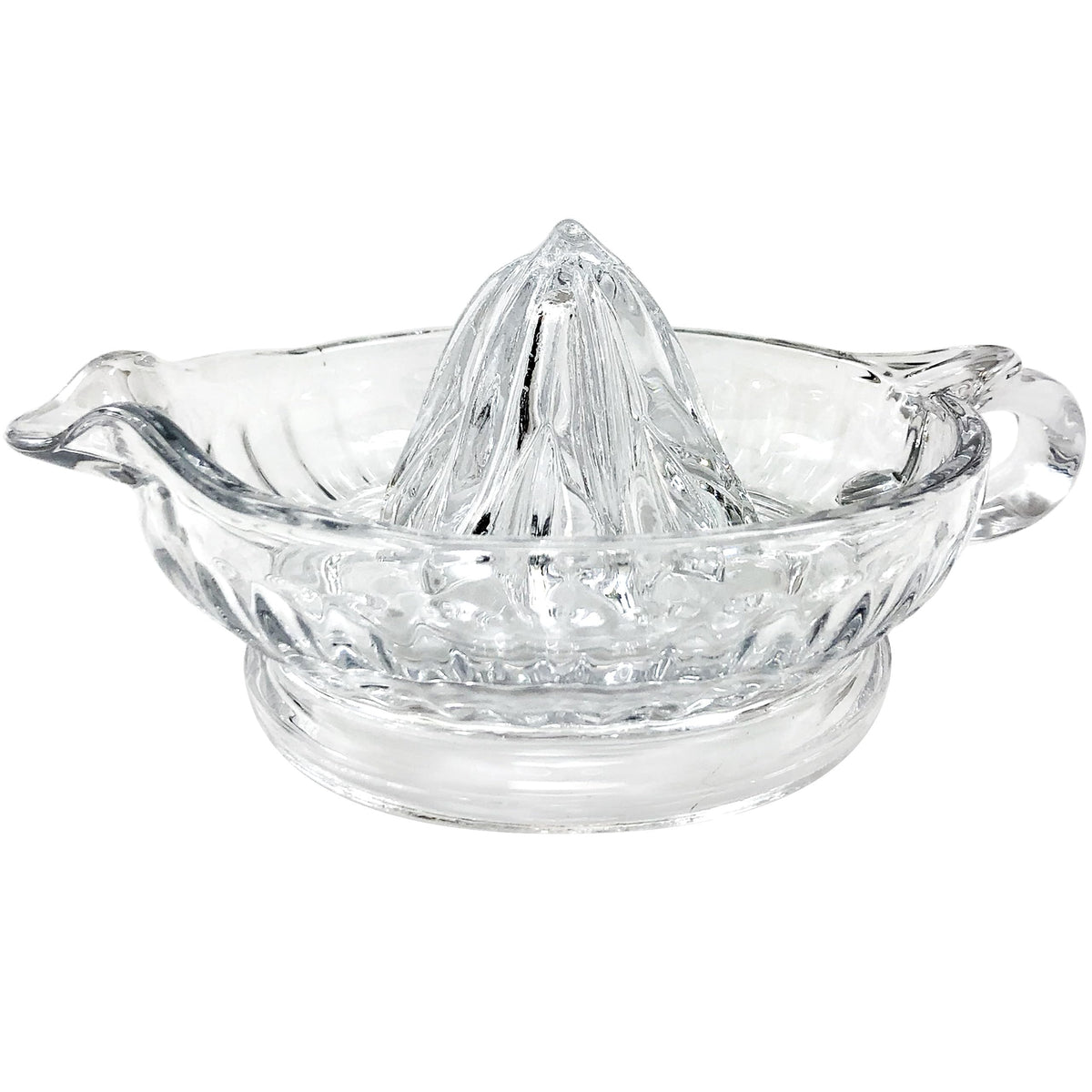 TableCraft H223 glass juicer with handle for easy citrus pressing.