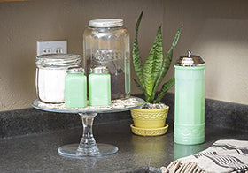 Tablecraft HJ714 straw dispenser on countertop keeps straws organized and accessible