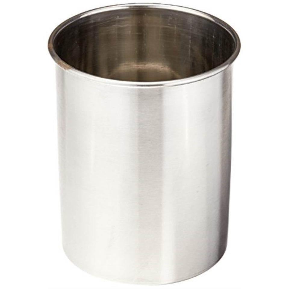 TableCraft HU2 Utensil Holder front view shows brushed stainless finish for a sleek counter display