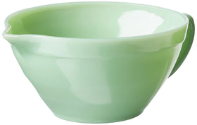 TableCraft Jadeite bowl with handle for easy transport during prep.