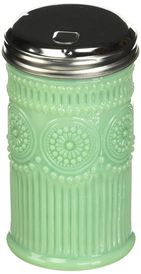Tablecraft jadeite sugar shaker in green adds vintage charm to brunch