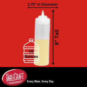 TableCraft squeeze bottle with 2.8mm cone tip for precise pouring