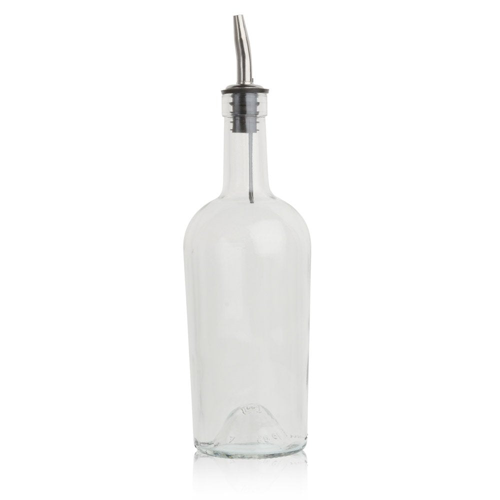 Tablecraft home glass syrup bottle with vented pourer for precise pouring