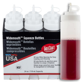 TableCraft wide-mouth condiment bottle with 63 mm opening for fast filling