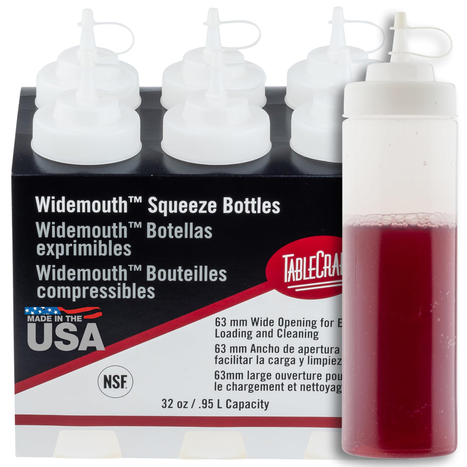 TableCraft widemouth squeeze bottle with 63 mm opening for quick filling and easy identification.
