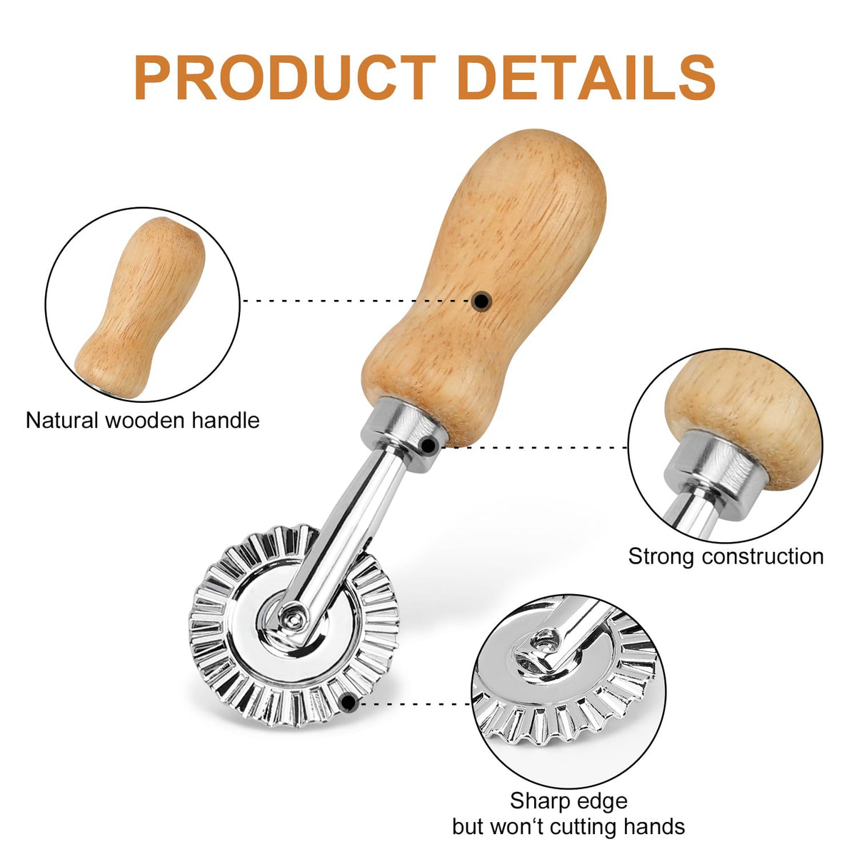 TACGEA roller wheel cutter for even pasta and cookies