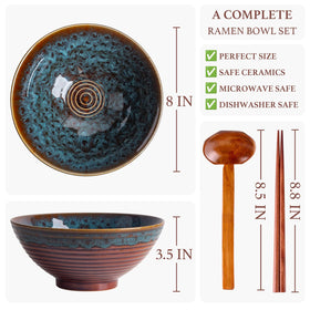 Tacuhy ramen bowls with spoons and chopsticks showcase rich glazing for an elevated table presence