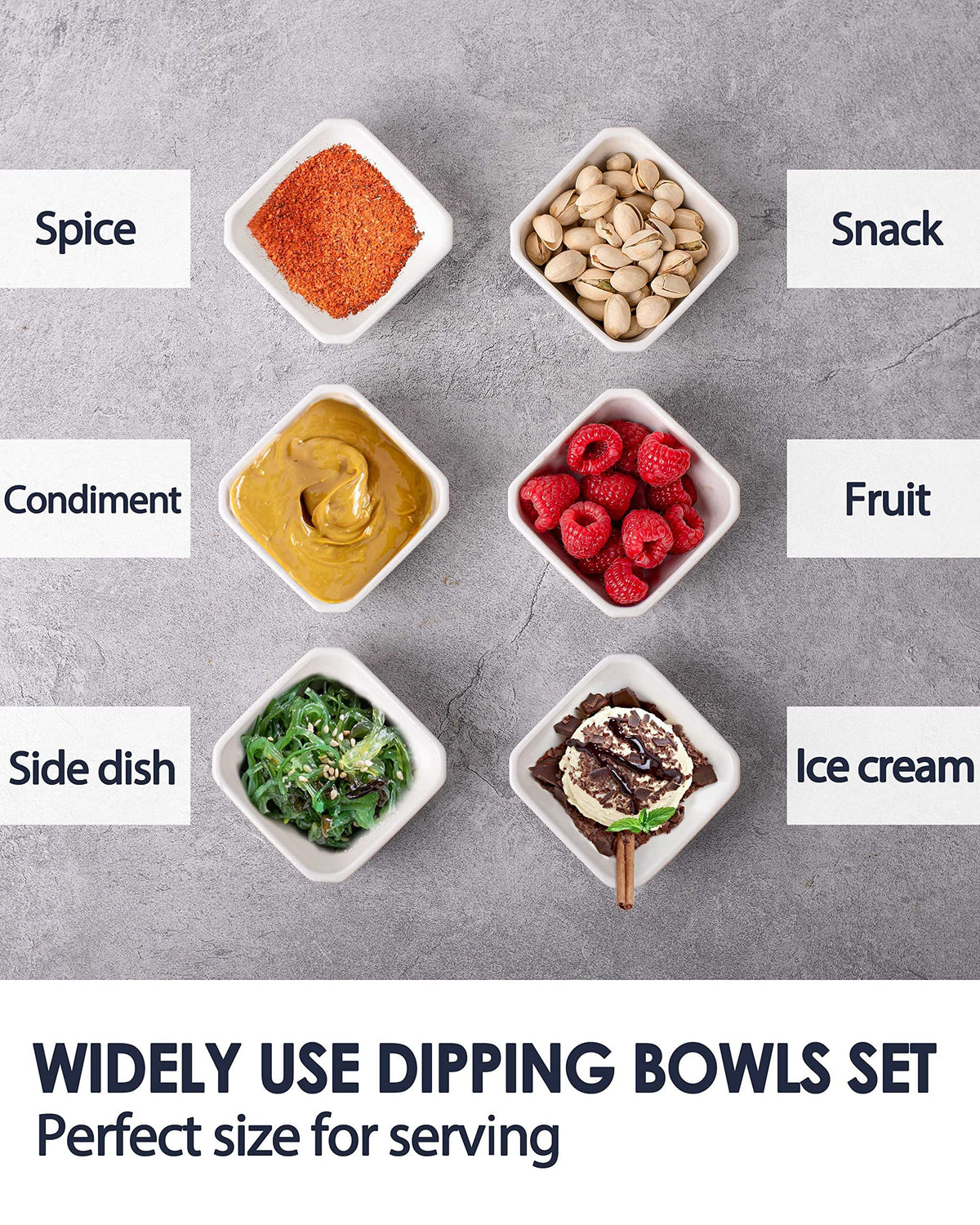 Taeochiy dipping bowls stacked neatly to demonstrate compact storage.