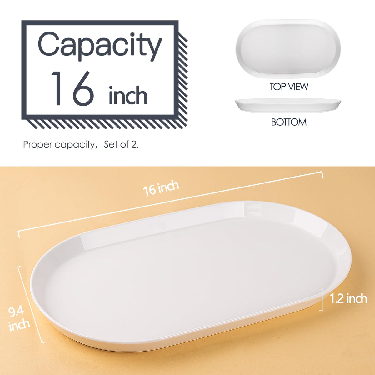Taeochiy oval platter with glaze for easy cleaning in daily use.