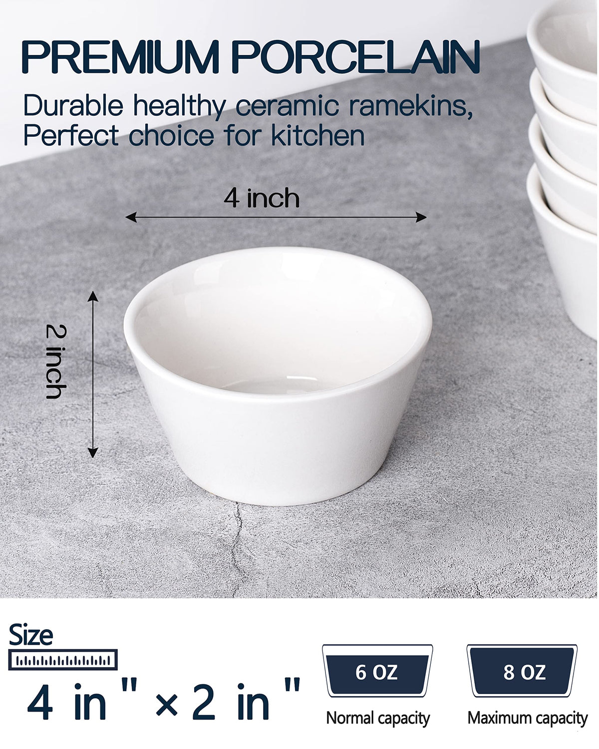 Taeochiy porcelain small bowls stacked neatly to save cabinet space