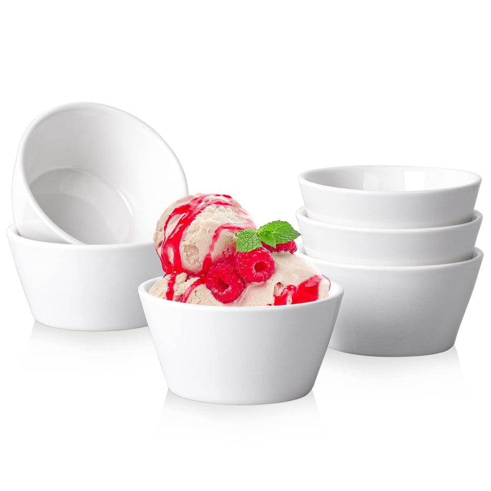 Taeochiy porcelain small bowls top view, 8 oz capacity for desserts and portions