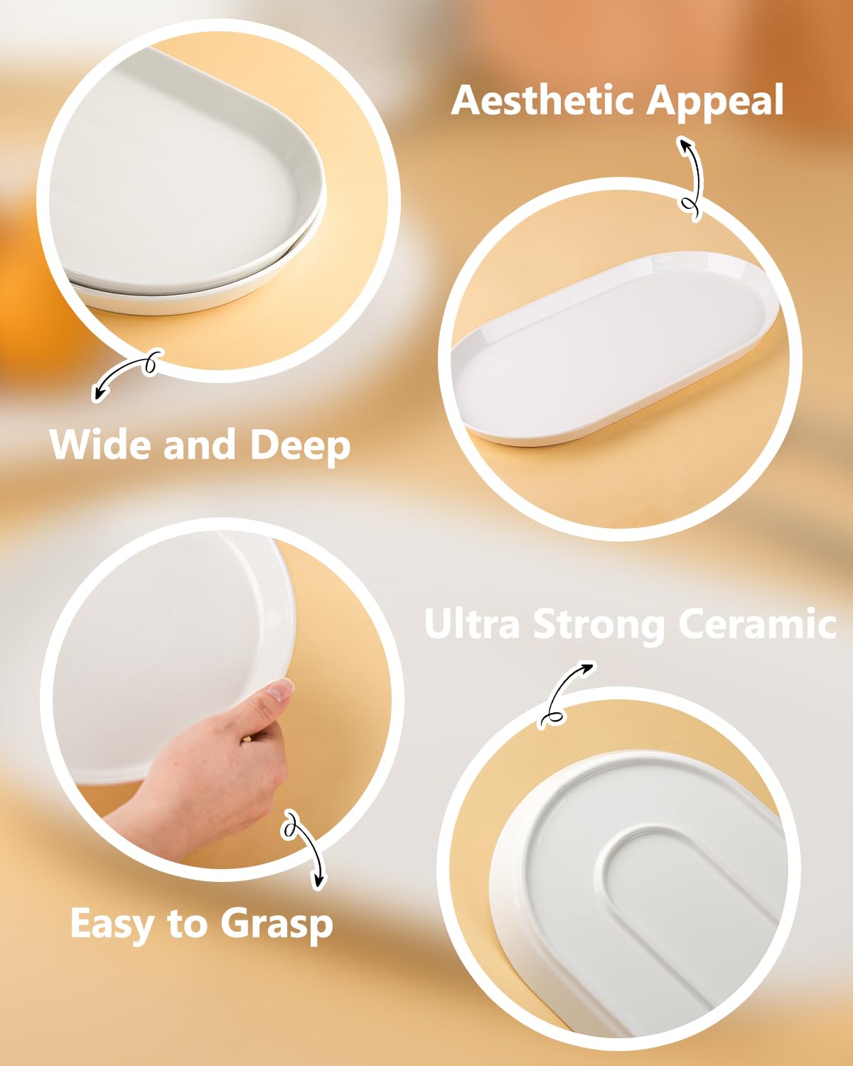 Taeochiy stackable ceramic platter saves cabinet space.