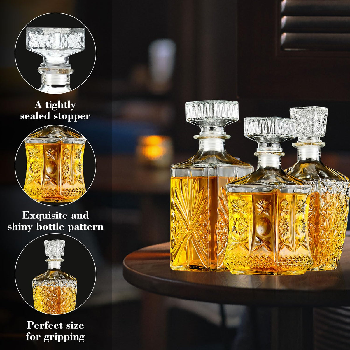 TAEYONK premium crystal decanter collection for durable, elegant barware