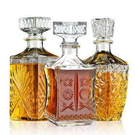 TAEYONK whiskey decanter set with floral pattern enhances display and flavor integrity