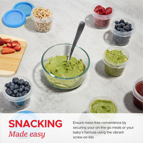 Tafura 4oz freezer-portion containers preserve puree portions for later.