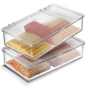 Tafura bacon container keeps deli meats fresh with a clear view.