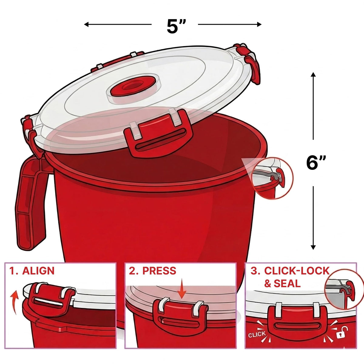 Tafura bowl with cool-touch handles for safe microwave removal.