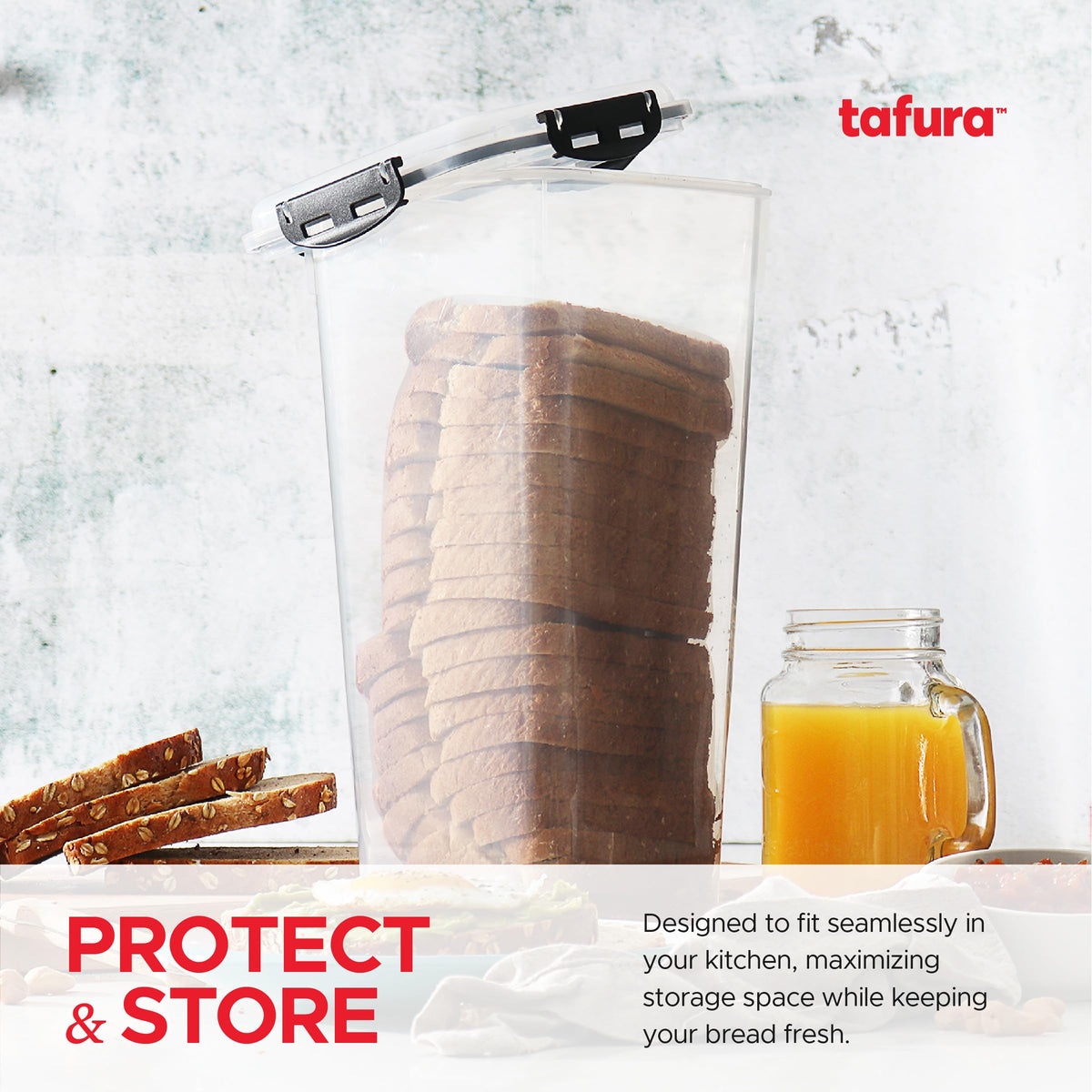 Tafura BPA-free plastic bread box ensures safe daily storage
