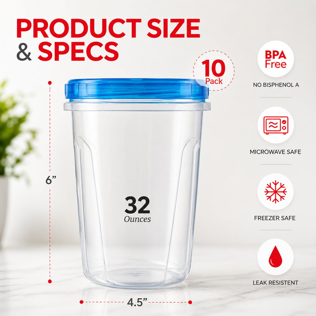 Tafura BPA-free polypropylene container for reusable meal prep and storage.