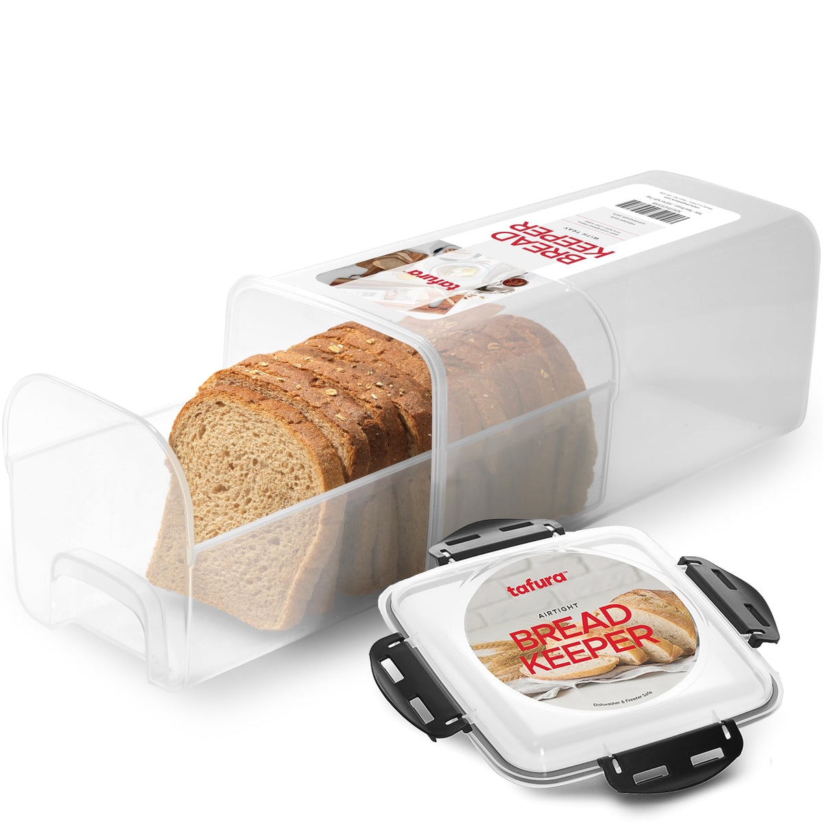 Tafura bread storage container with pull-out tray keeps loaves accessible and fresh