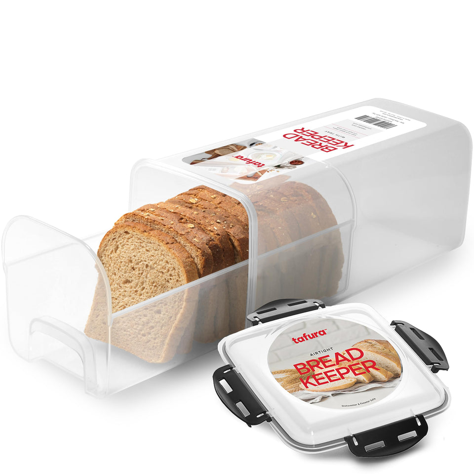 Tafura bread storage container with pull-out tray keeps loaves accessible and fresh